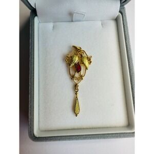 Vintage Gold Filled Edwardian pendant With Paste Stones, vintage